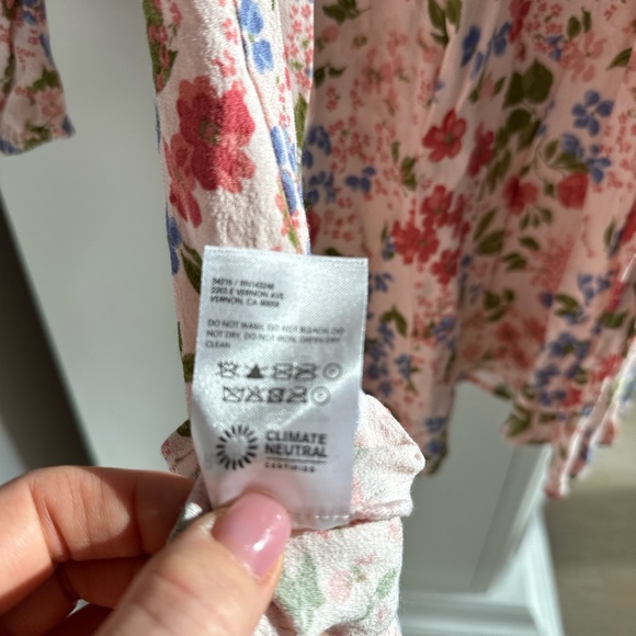 Reformation Pink Floral Square-Neck Mini Dress - Picture 6 of 11